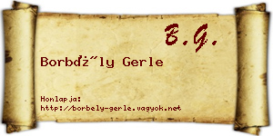 Borbély Gerle névjegykártya