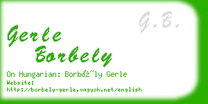 gerle borbely business card